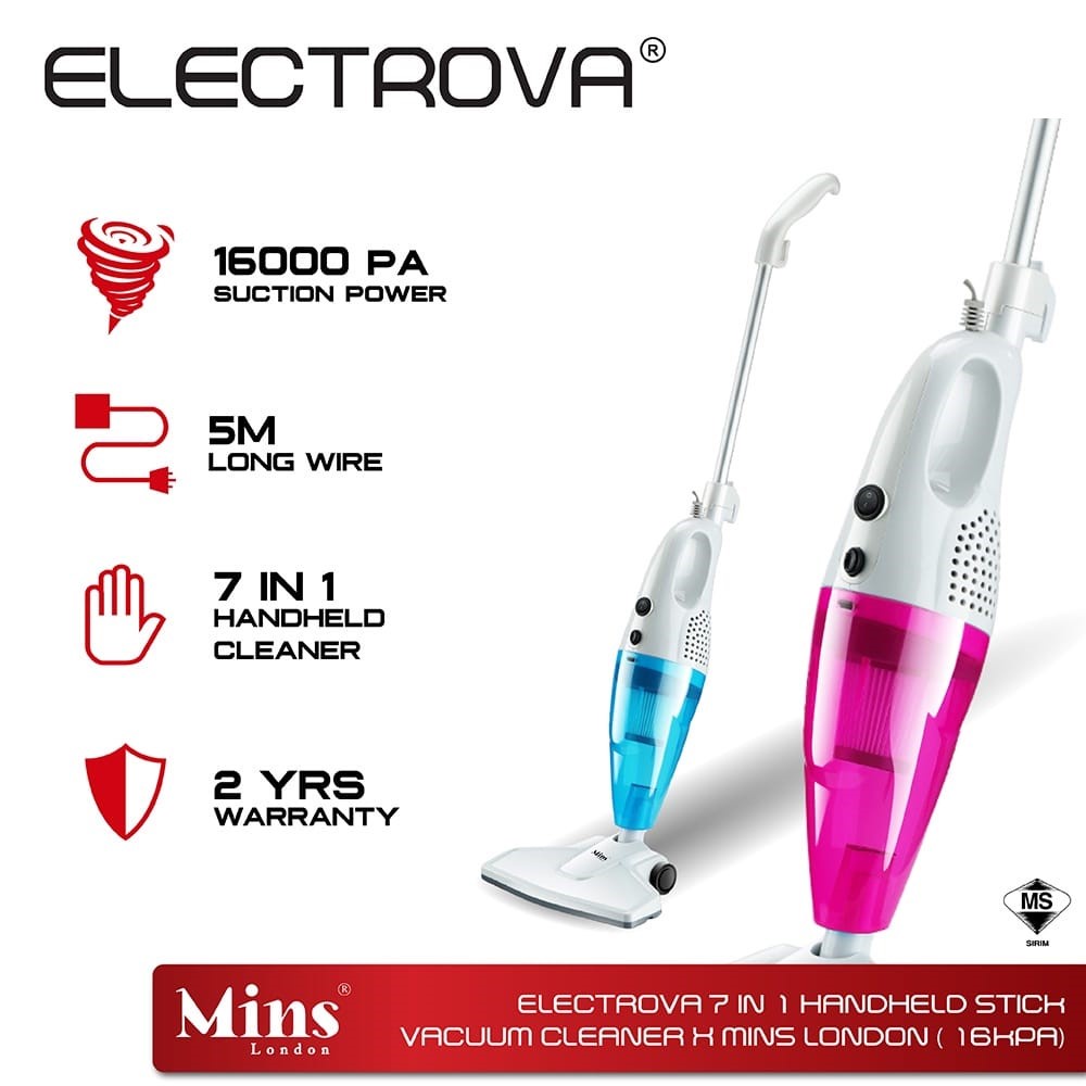 (2 Years Warranty) Electrova 7 in 1 Handheld Stick Vacuum Cleaner X