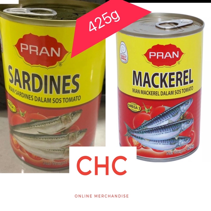 Pran ikan sardine mackerel / Sardine 425g/Ikan Sardin 425g /botan ikan