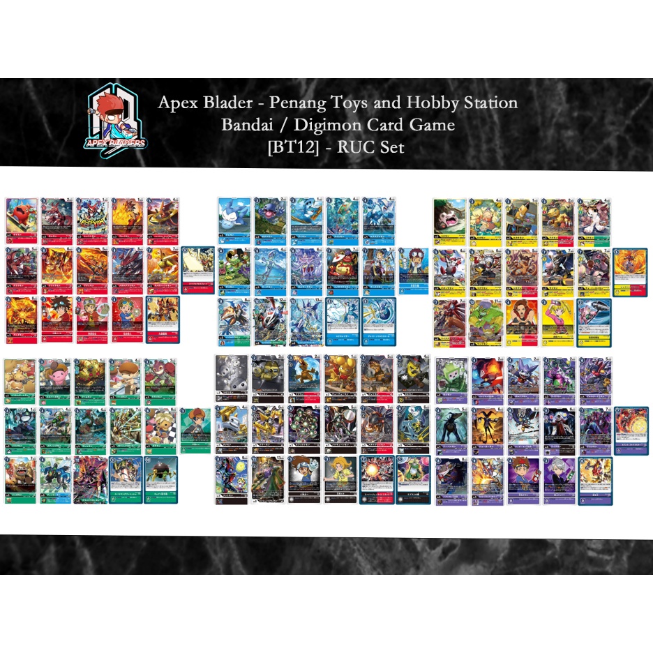 Bandai Digimon Card Game BT12 Across Time RUC Set Shopee Malaysia