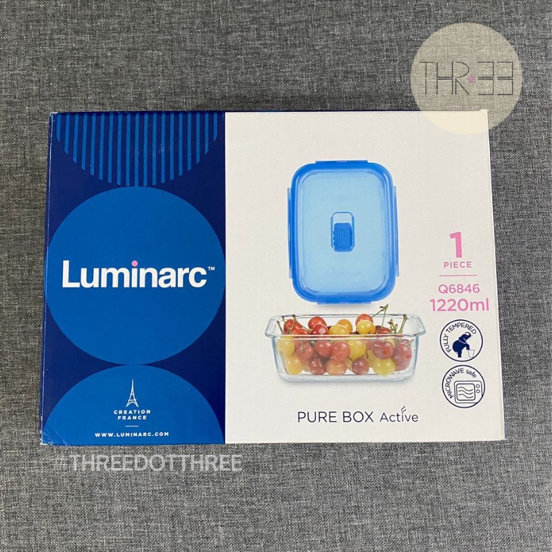Luminarc Pure Box Active Q6846 1200ml Glassware Leak Proof Stackable Rectangular Fully Tempered 4138