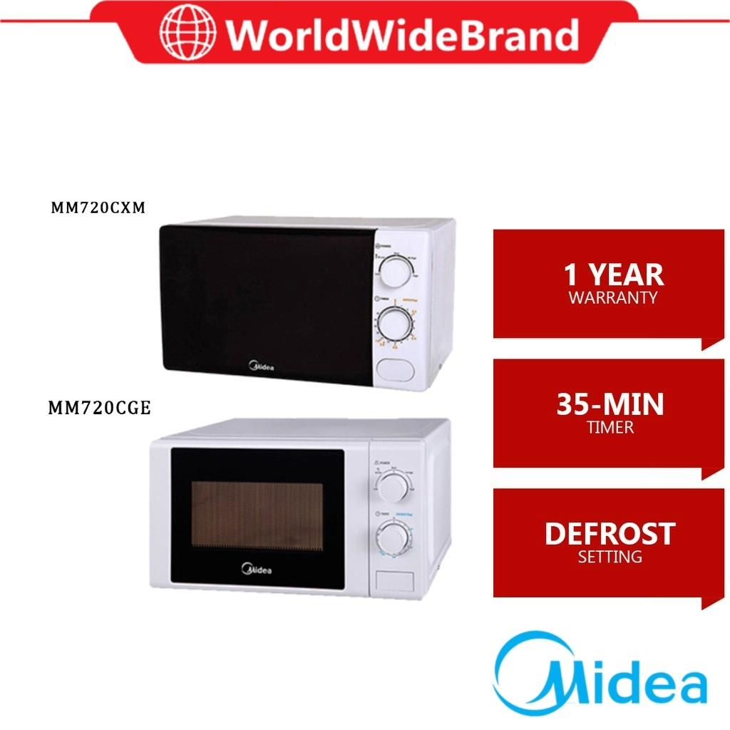 [READY STOCK] Midea MM720CGE-WH 20L Microwave Oven With Defrost Function MM720CXM MM720CGE