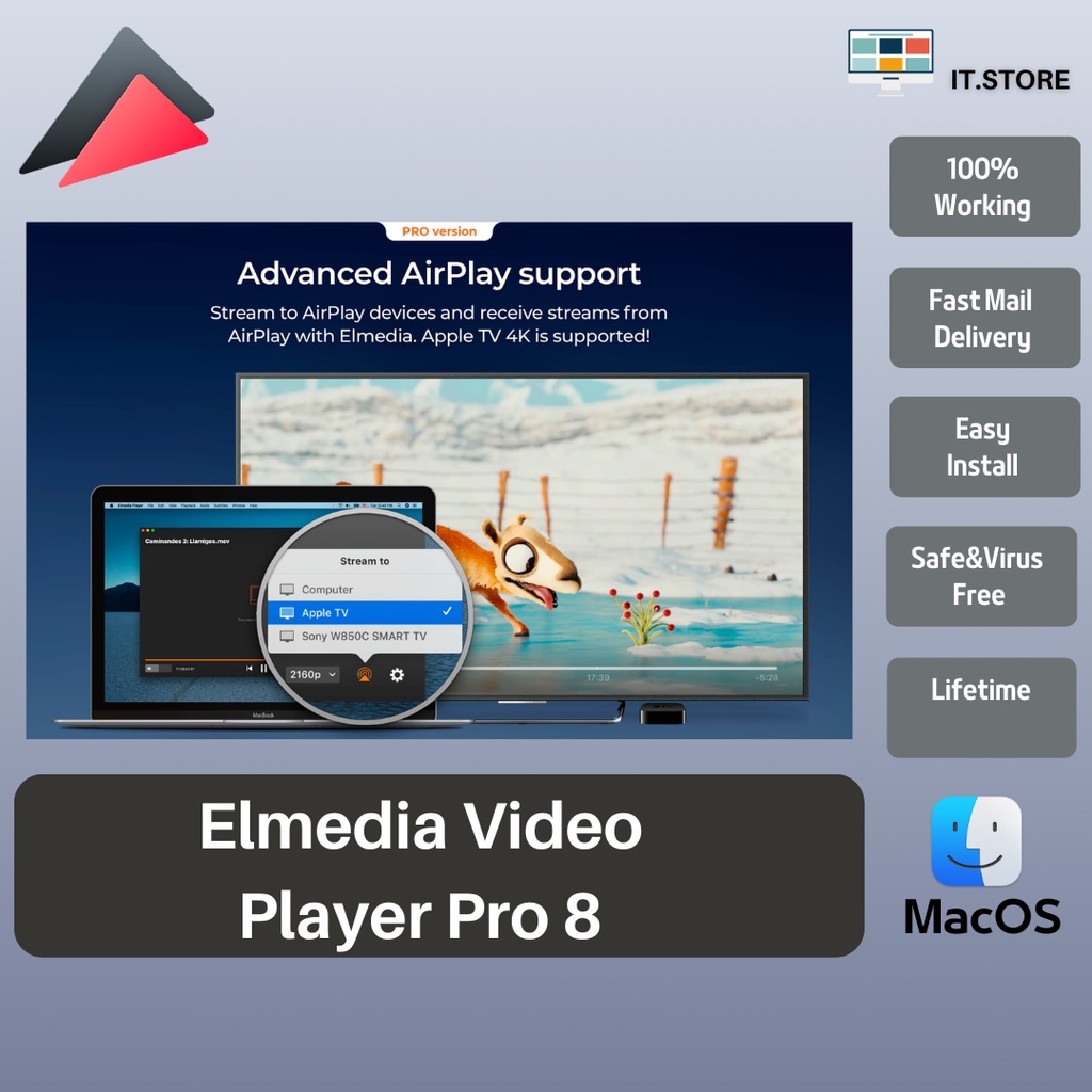 Elmedia Video Player Pro 8 Lifetime for Intel and M1 Chip Apple