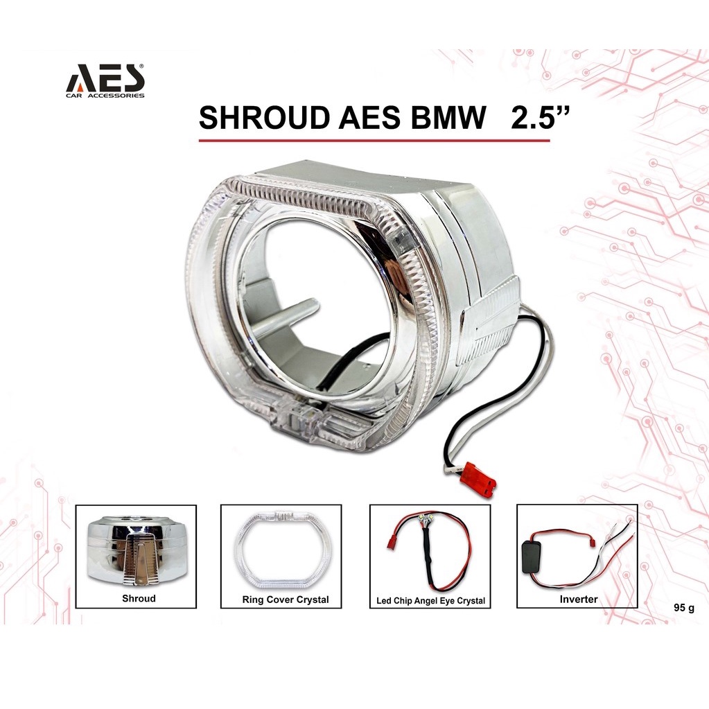 Shroud BMW 2.5 Inch SHROUD Lights BMW I Brand AES V1740 UNIVERSAL