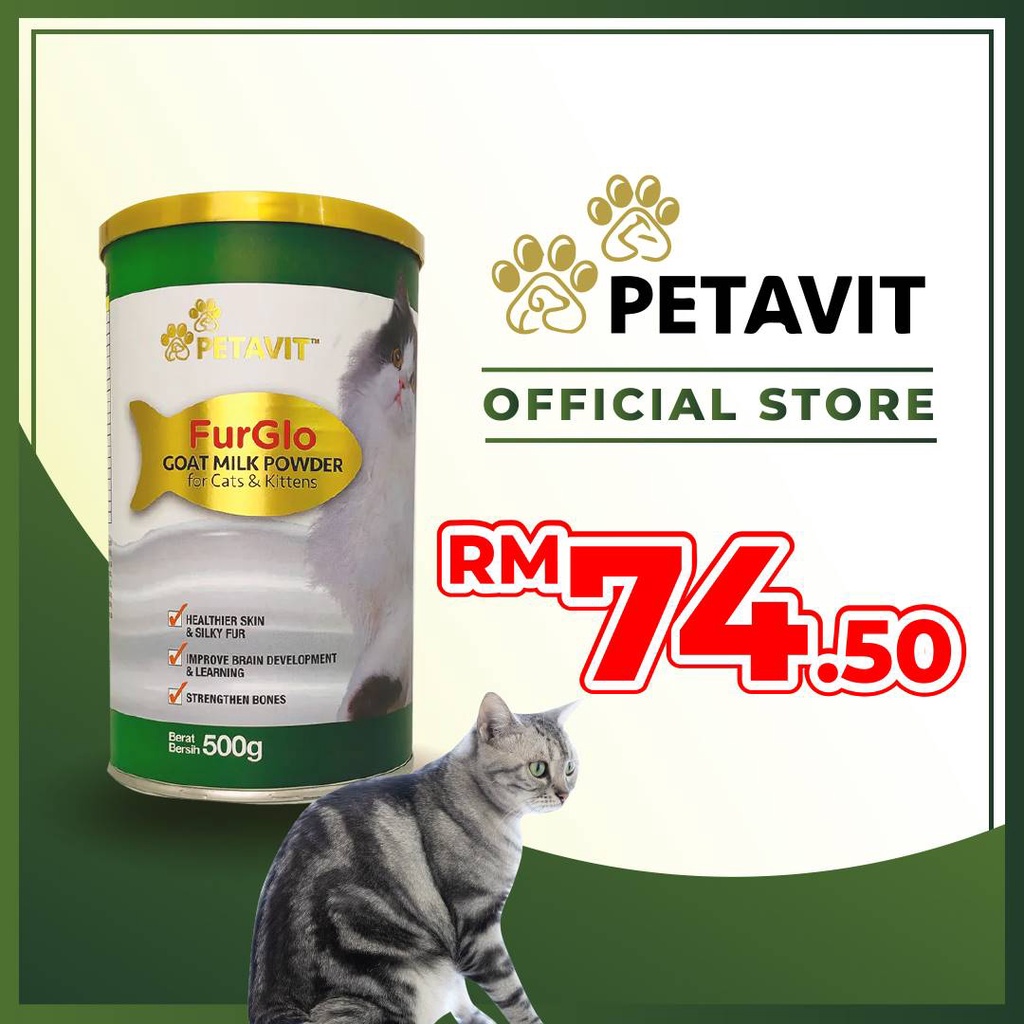 Petavit FurGlo Cat Multivitamin Goat Milk Powder &Pet Milk Cat &Kittens