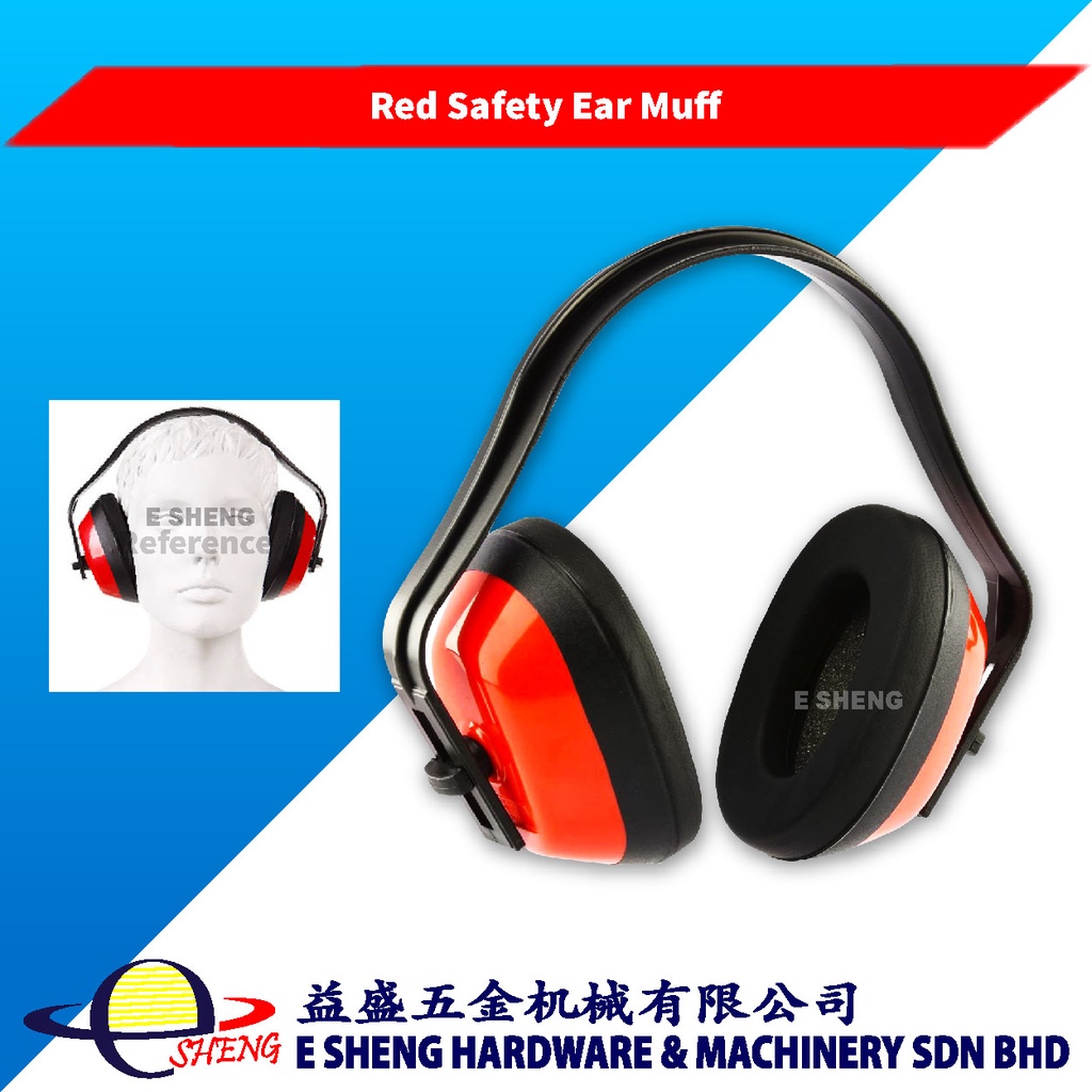 L/D Red Safety Protector Ear Muff Adjustable Height AntiNoise Hearing