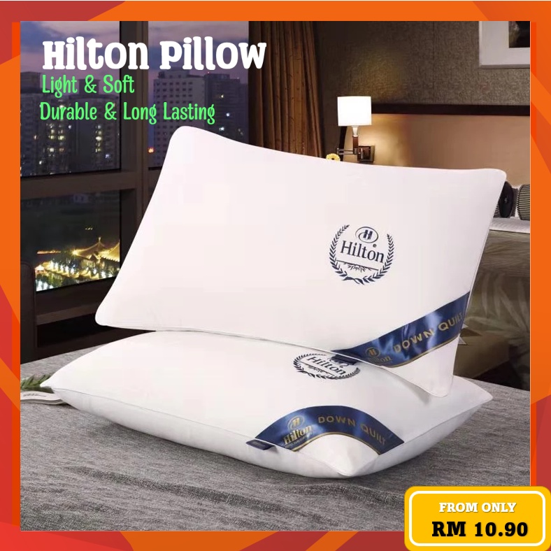 100%Cotton Solid color high-end embroidered pillow Bantal Hotel Hilton pillow fivestar hotel neck protection pillow