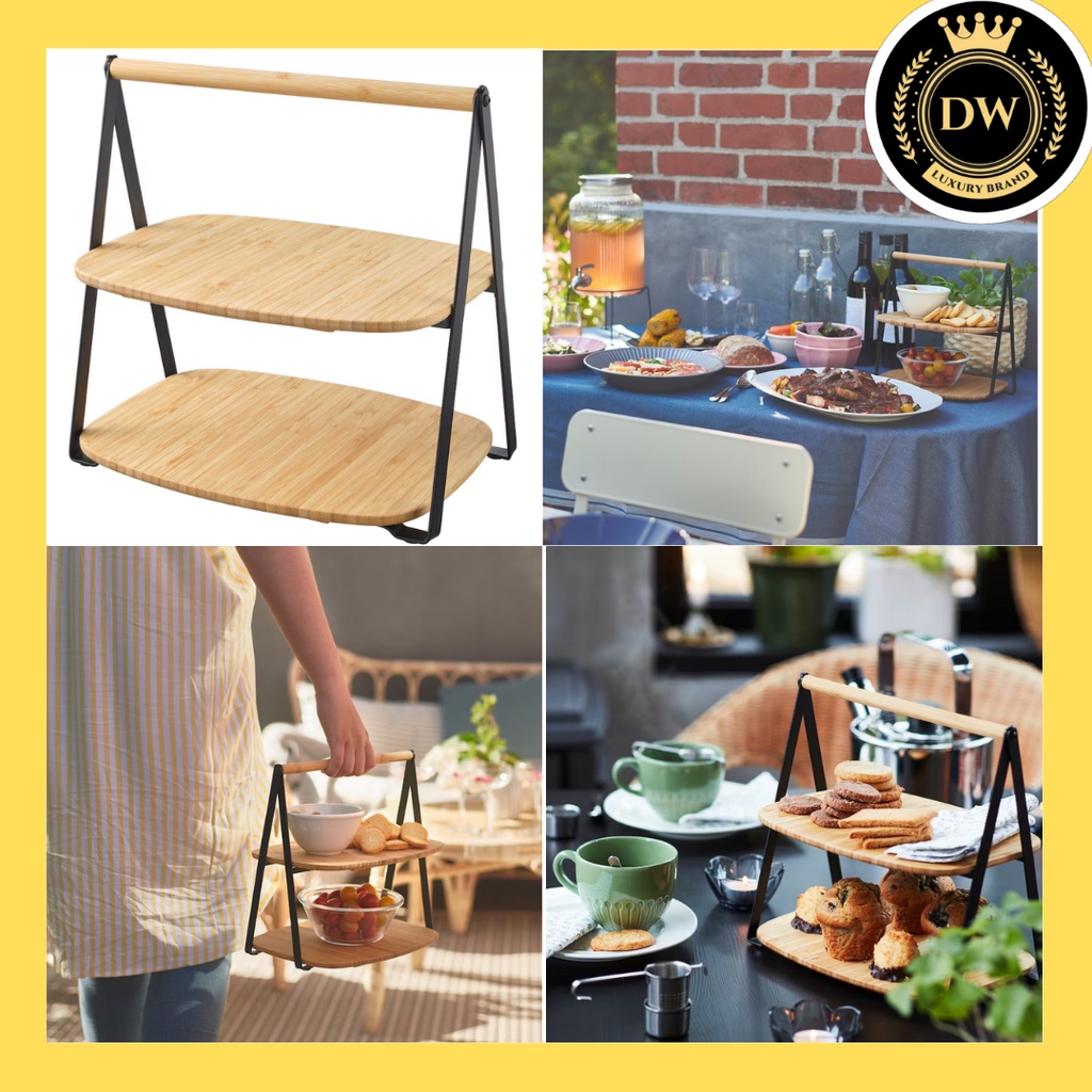 IKEA FULLSPACKAD Serving Tray 2 tier Cup Cake Bread Tray Shopee Malaysia