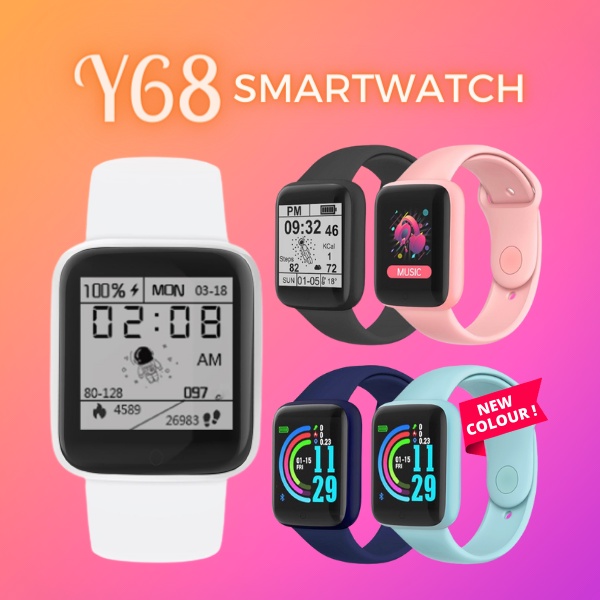 Y68 Smartwatch Bluetooth IP67 Waterproof 115/116 Plus Fitness Tracker Heart Rate Monitor Sport Smart Band