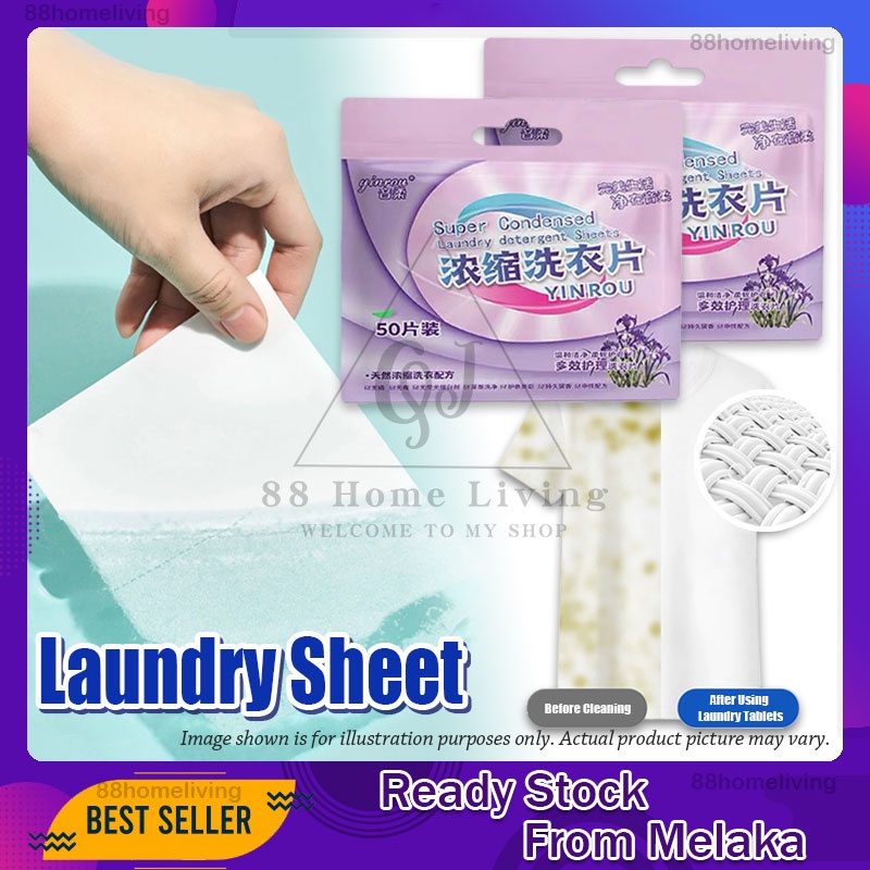 50Pcs Laundry Detergent Sheet Underwear Children's Clothing Laundry