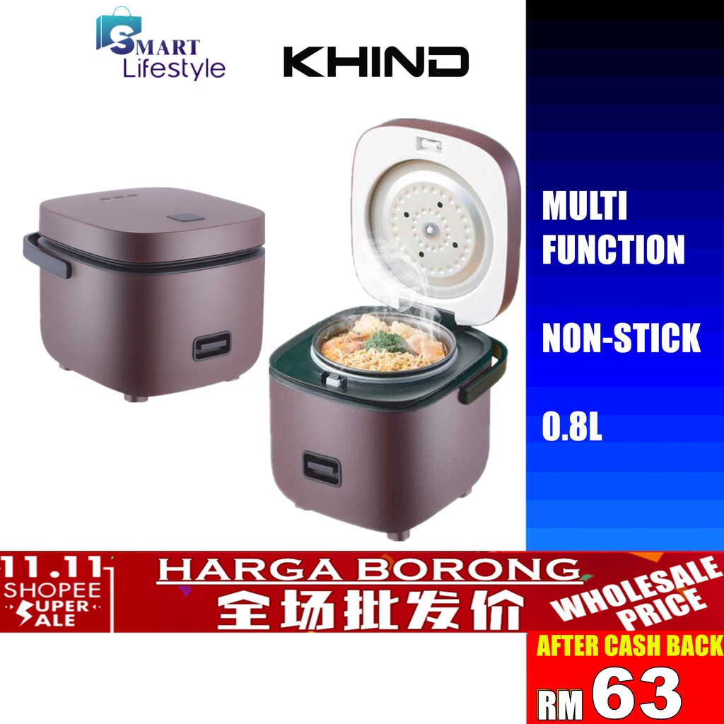 Khind Multifunction Mini Rice Cooker RCM08 Shopee Malaysia