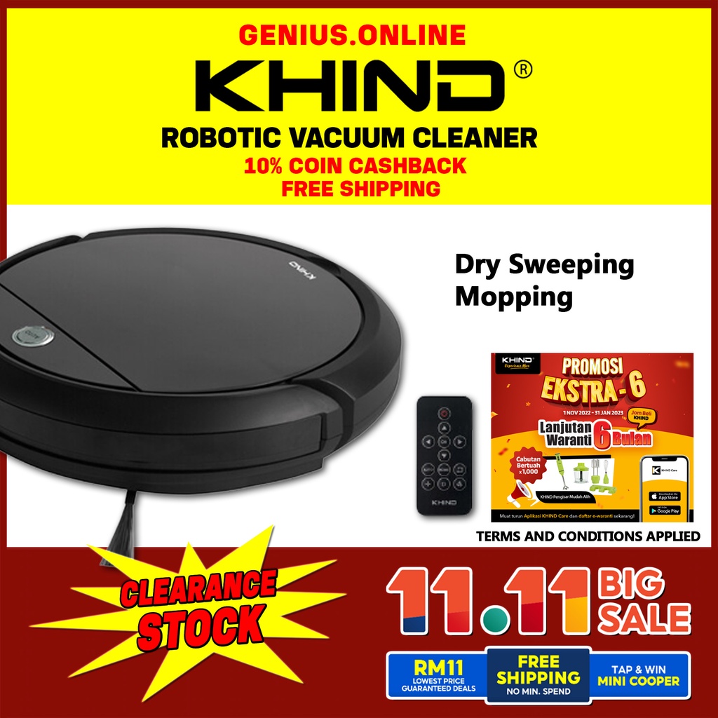 KHIND ROBOTIC VACUUM CLEANER VC9X6A ROBOT VACUMM Shopee Malaysia