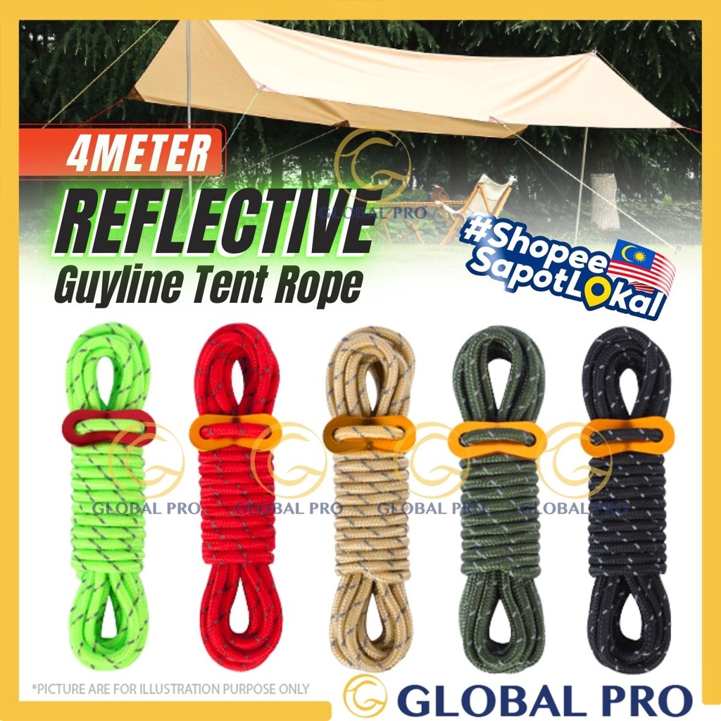 4METER 5MM THICK Reflective Rope Tent Rope Camping Equipment Camping