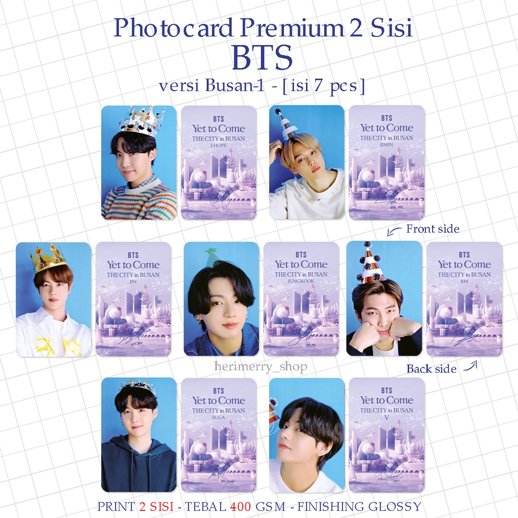 Photocard SET PC BTS YET TO COME IN BUSAN - 2-sided Premium Kpop - 7pcs ...