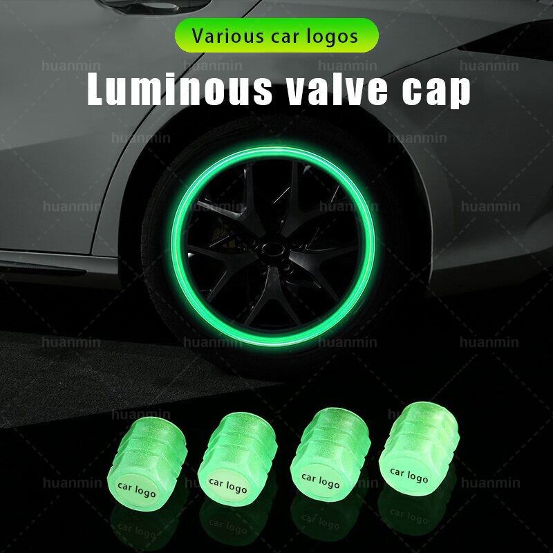 Purpose Essential 4Pcs Luminous Car Tire Valve Caps Wheel Tyre Rim Stem Covers Dustproof Waterproof Tires Decoration ... - Image 2