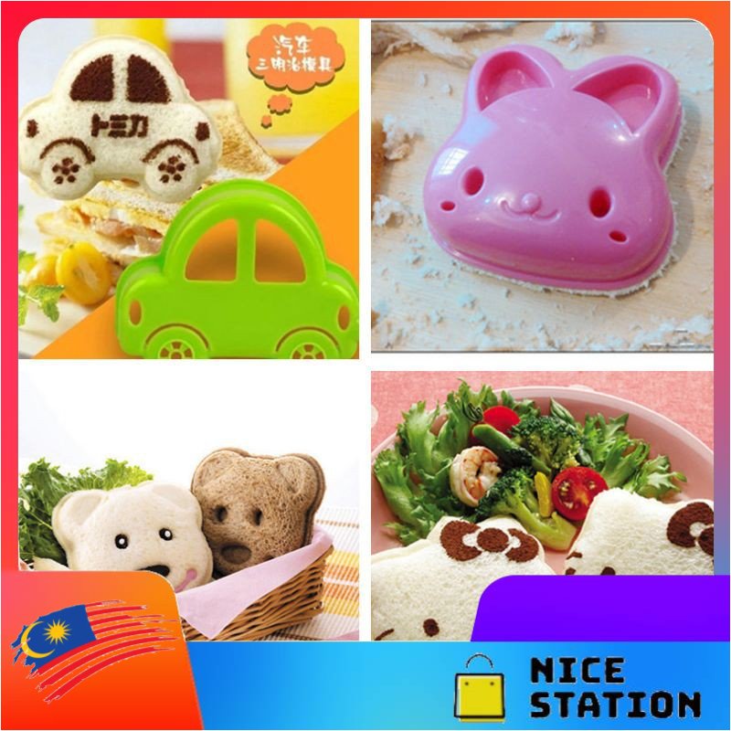 Cute Bear Shaped Sandwich Mold DIY Bread Moulds Sandwich Maker Toast Bread Making Cutter Mould Kids Favor Bento Molds