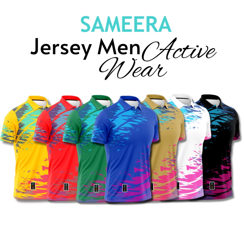 [READY STOCK] Jersey Men Collar Microfiber Dry Fit Plus Size BLACK WHITE ROYAL BLUE GREEN RED GOLD YELLOW Kolar Cikgu