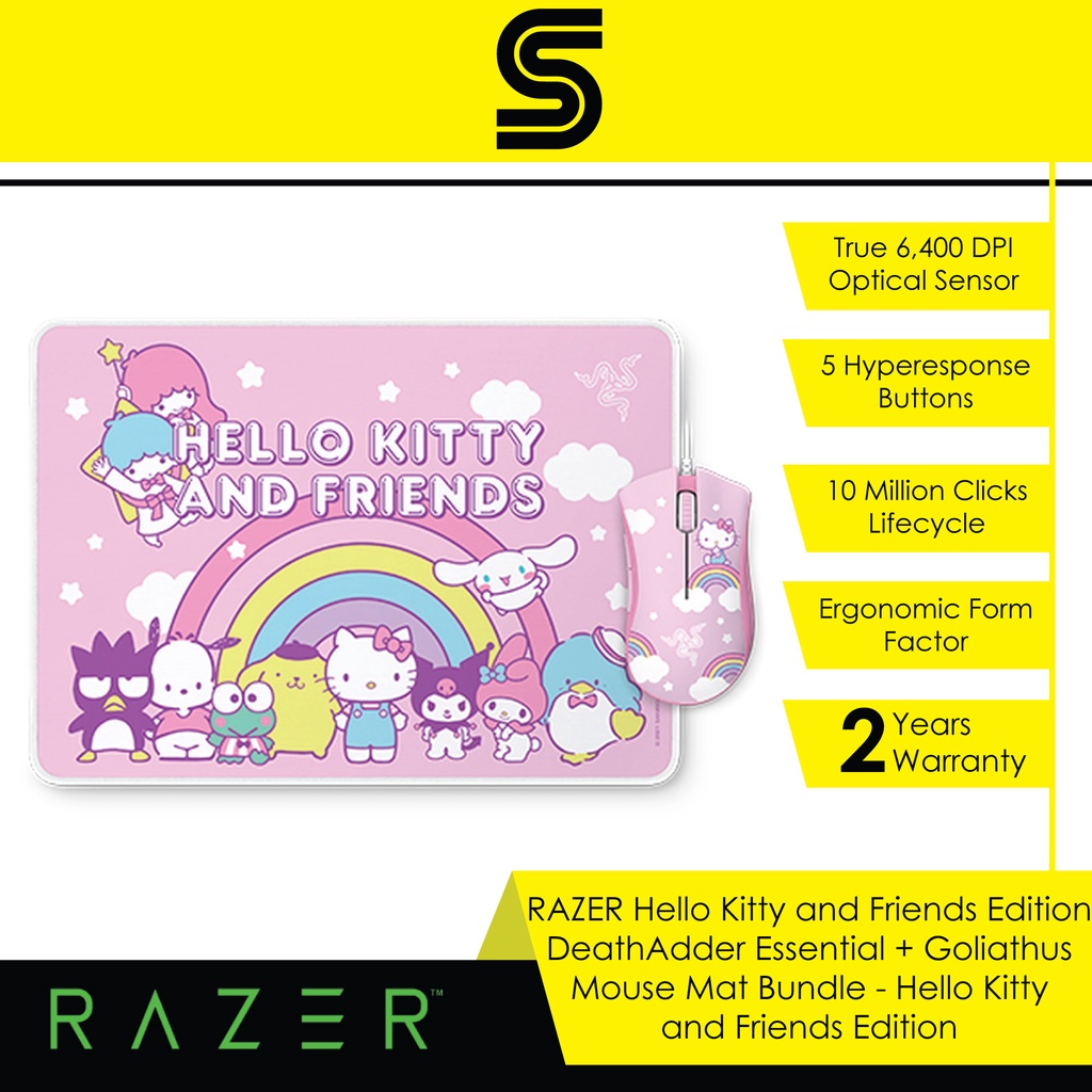RAZER Hello Kitty and Friend Edition DeathAdder Essential + Goliathus ...
