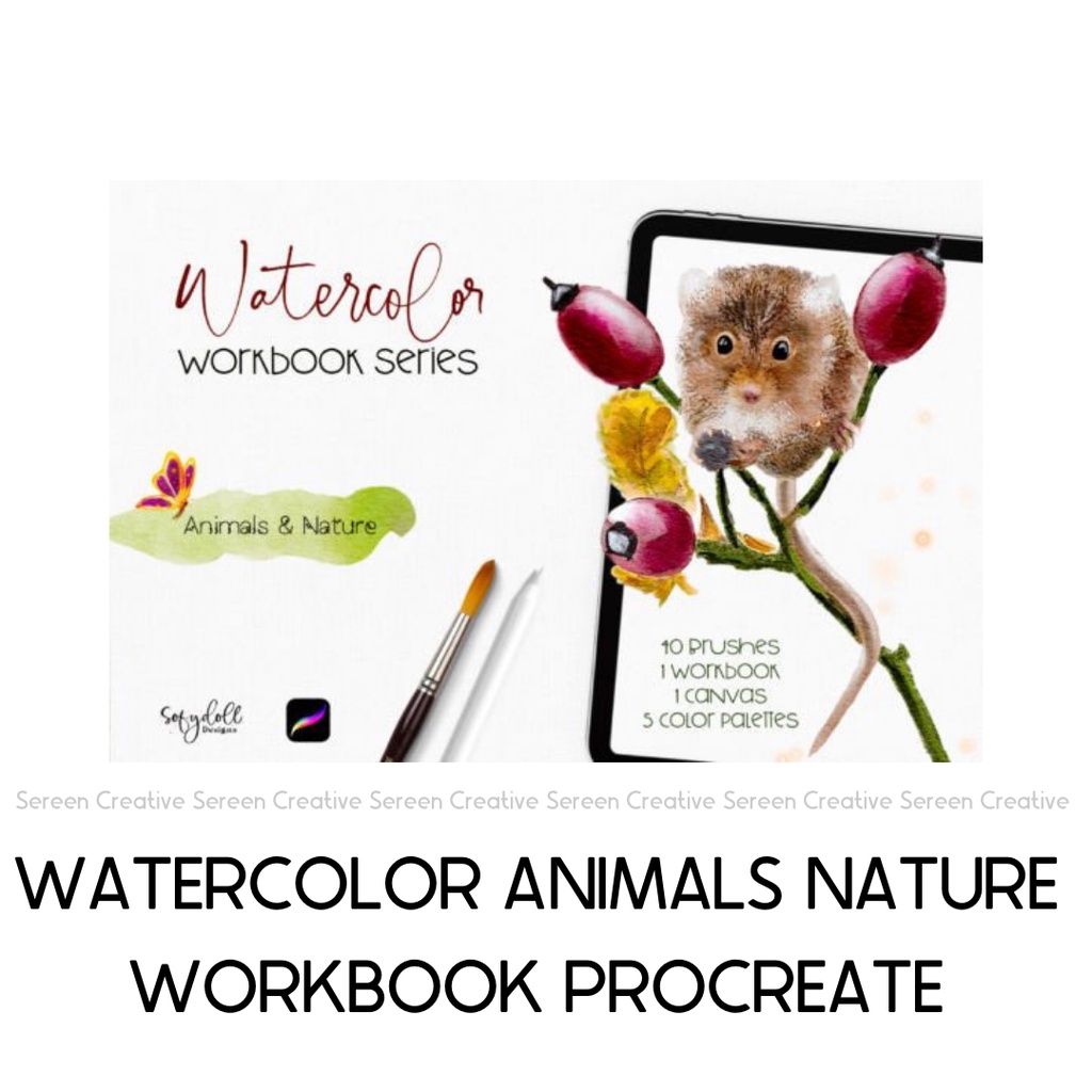 P67 Procreate Watercolor Workbook – Animals & Nature (Flowers, Floral,  Sketching, Canvas Texture, Stamps Brushes) | Shopee Malaysia