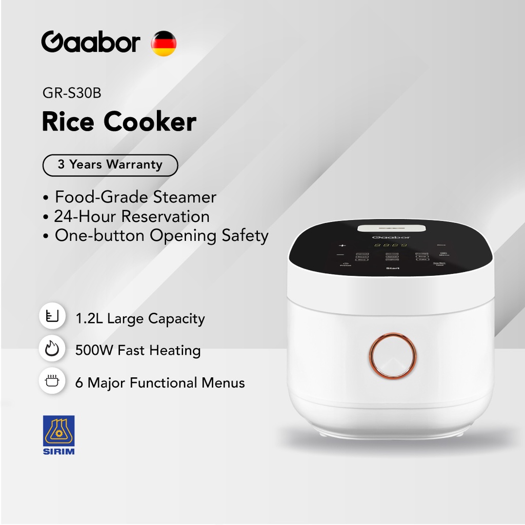 Gaabor L Rice Cooker Large Touch Display Hours Keep Warm