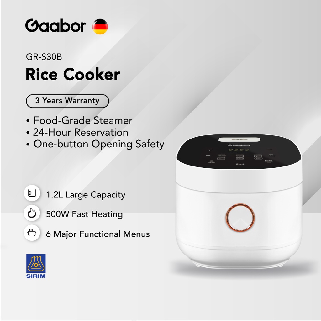 Gaabor 1.2L Rice Cooker Large Touch Display 24 Hours Keep Warm 6