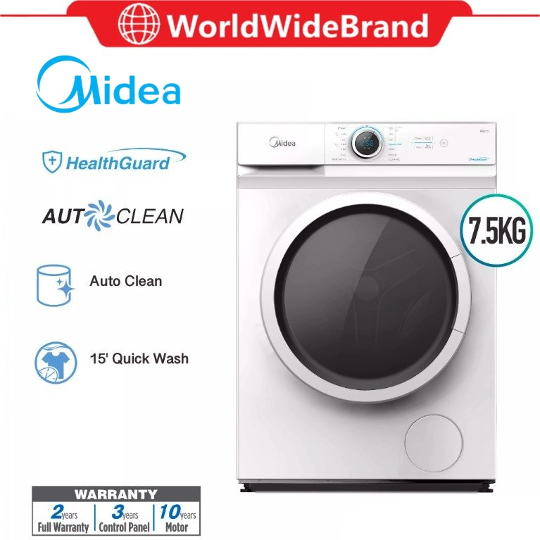 Midea Washing Machine (7.5KG) Quick Wash Front Load Washer MF100W75 ...