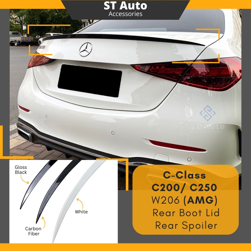 ST auto Rear Boot Lid Spoiler M Benz C200 C250 Sport Customized ABS