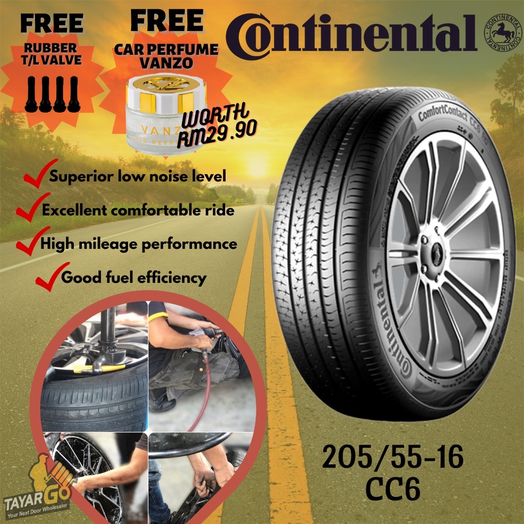 TAYARGO New Tyre 205 55 16 Continental Cc6 Continental Tyre Tayar