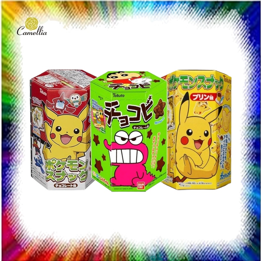 (Japan Made) TOHATO Corn Puff Snack CHOCOBI CHOCOLATE FLAVOR Pokemon Snack Pudding Flavor CHOCOLATE Flavor