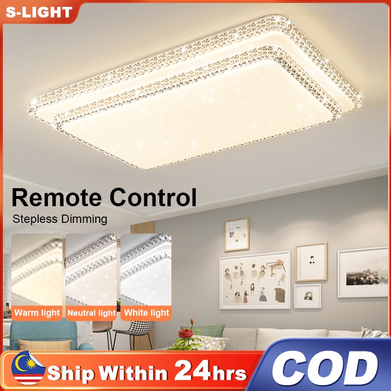 Lampu Siling LED Super Terang - Desain Kristal Moden Persegi, Penerangan Ruang Tamu & Bilik Tidur, Jimat Elektrik
