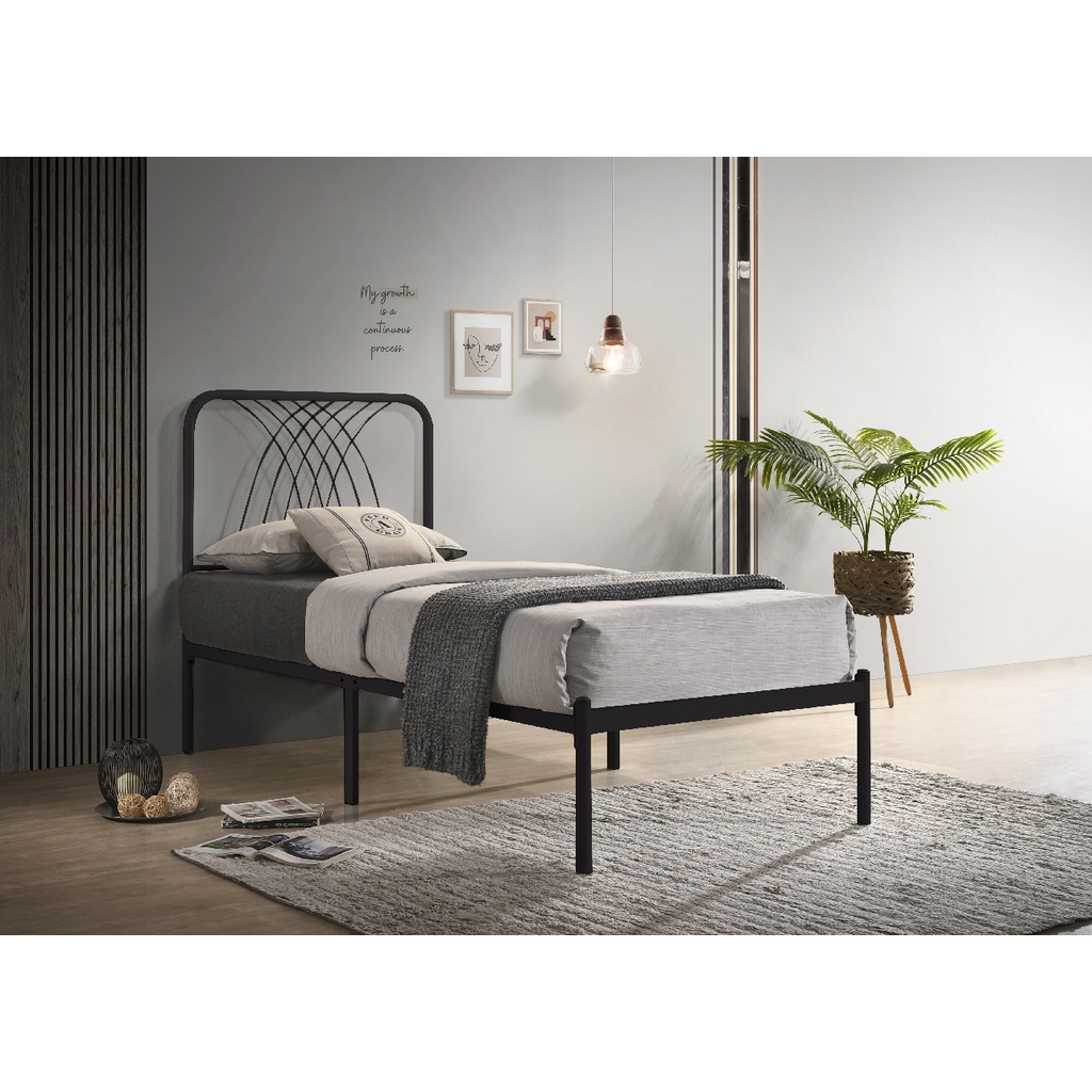 VANICE Metal Single Bed Frame Metal Bed Frame Single Bedframe Katil ...