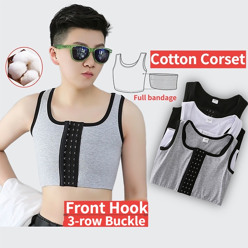 Front Hook Sports Cotton Breathable Breast Binder Lesbian Tomboy Ftm Bandage Chest Breast Tank 6629