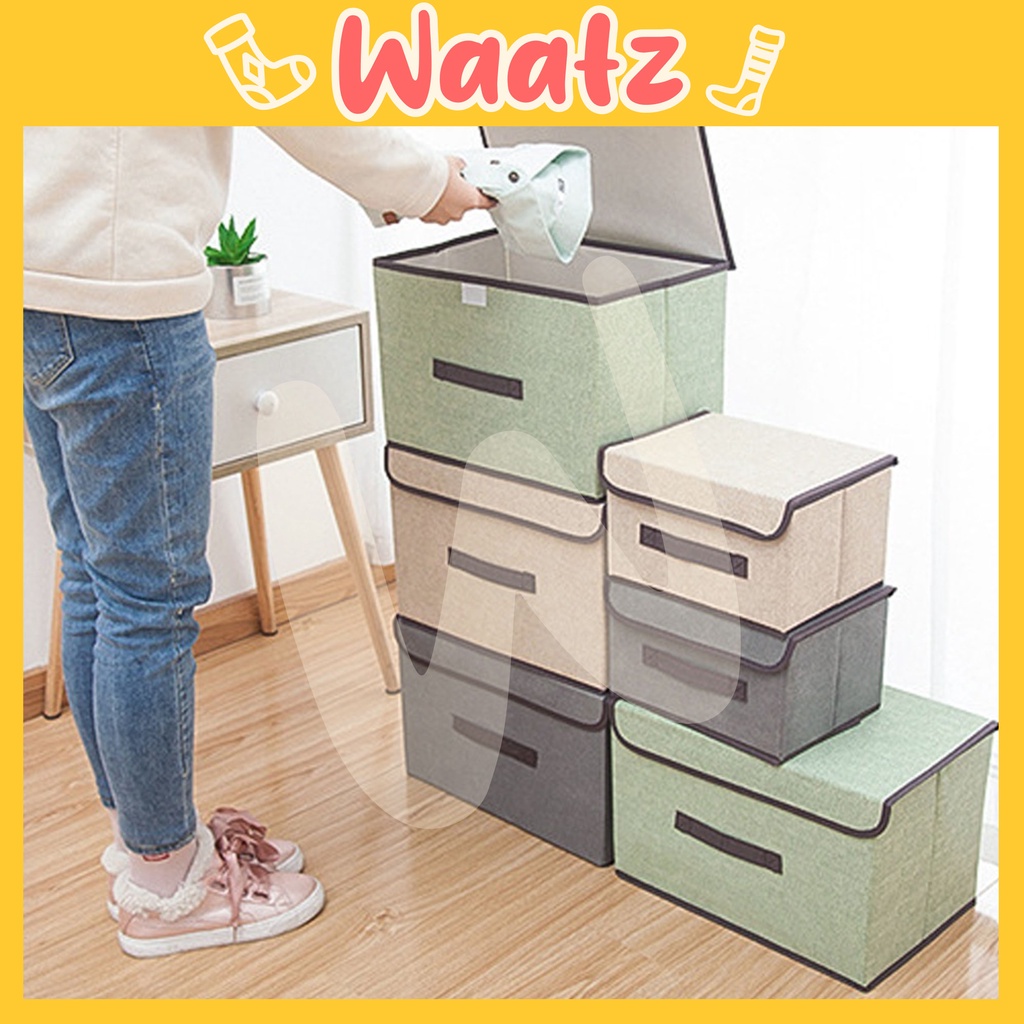 (STO11) Storage Box Foldable Linen Cloth Storage Box Shopee Malaysia