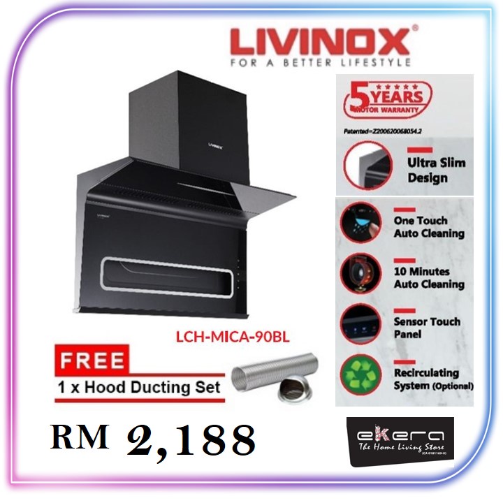 livinox cooker hood lch mica 90bl