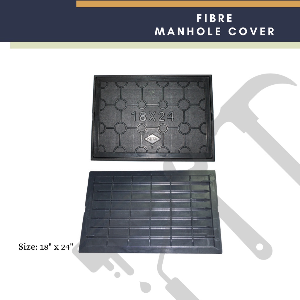 [MADE IN MALAYSIA] Fibre Manhole Cover | 18" x 24" 井盖 | PVC Manhole | PVC Penutup Longkang