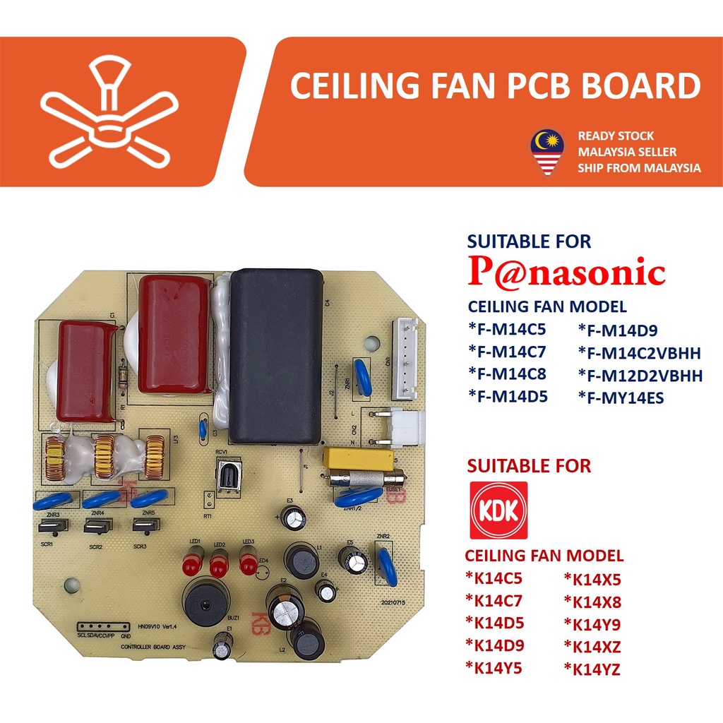 Compatible For KDK PANASONIC Ceiling Fan Pcb Board HN09V10 Shopee