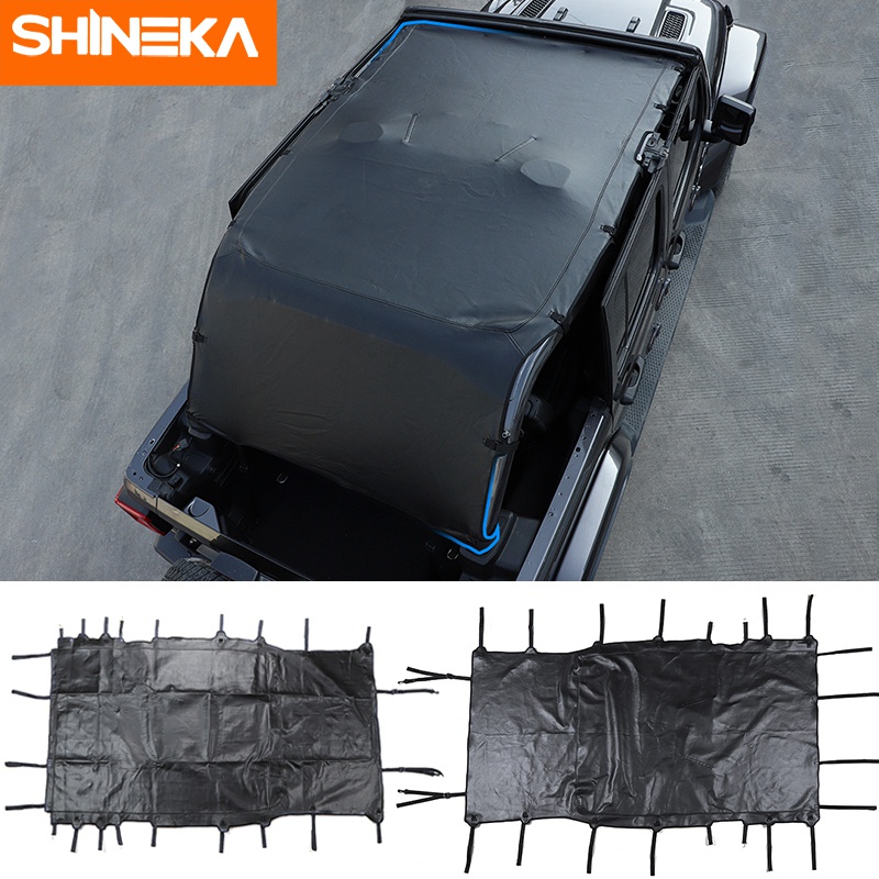 SHINEKA Leather Soft Roof Top Sun Shade Bikini Top Cover For Jeep