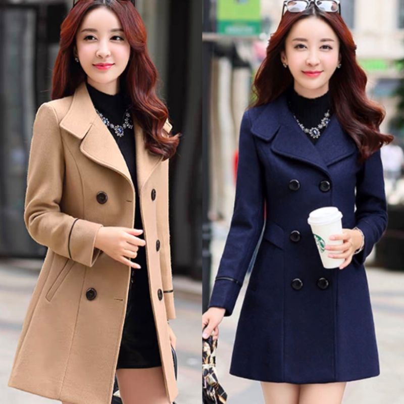 SHIPPING FROM KL Women Wool Autumn Lux Coat Warm Jacket (refer to the measurements below)