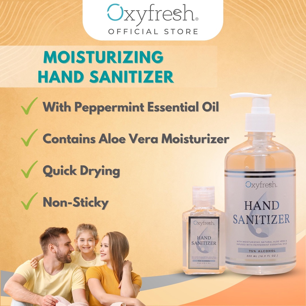 Oxyfresh Gel Hand Sanitizer With Peppermint Essential Oil & Aloe Vera