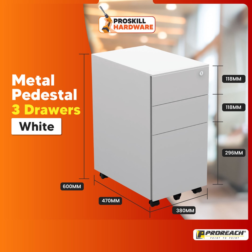 PROSKILL HARDWARE Steel Mobile Pedestal Steel File Movable