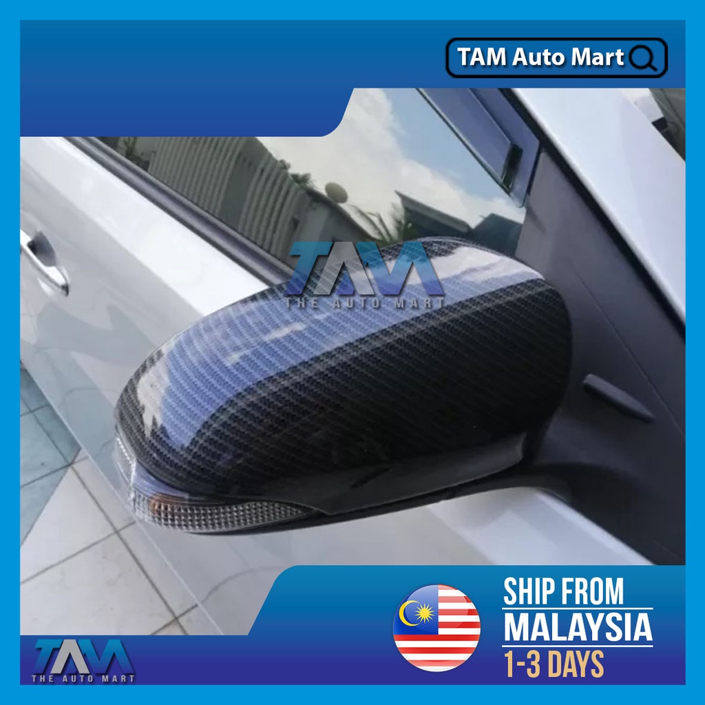 Toyota Vios Yaris Altis Camry Side Mirror Carbon Cover Rearview Mirror ...