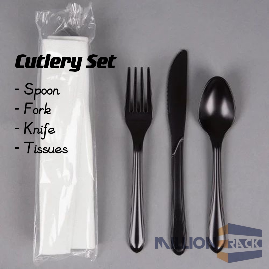 100Pack Disposable Plastic Cutlery Set 2in1/3in1 (Spoon/Fork/Knife