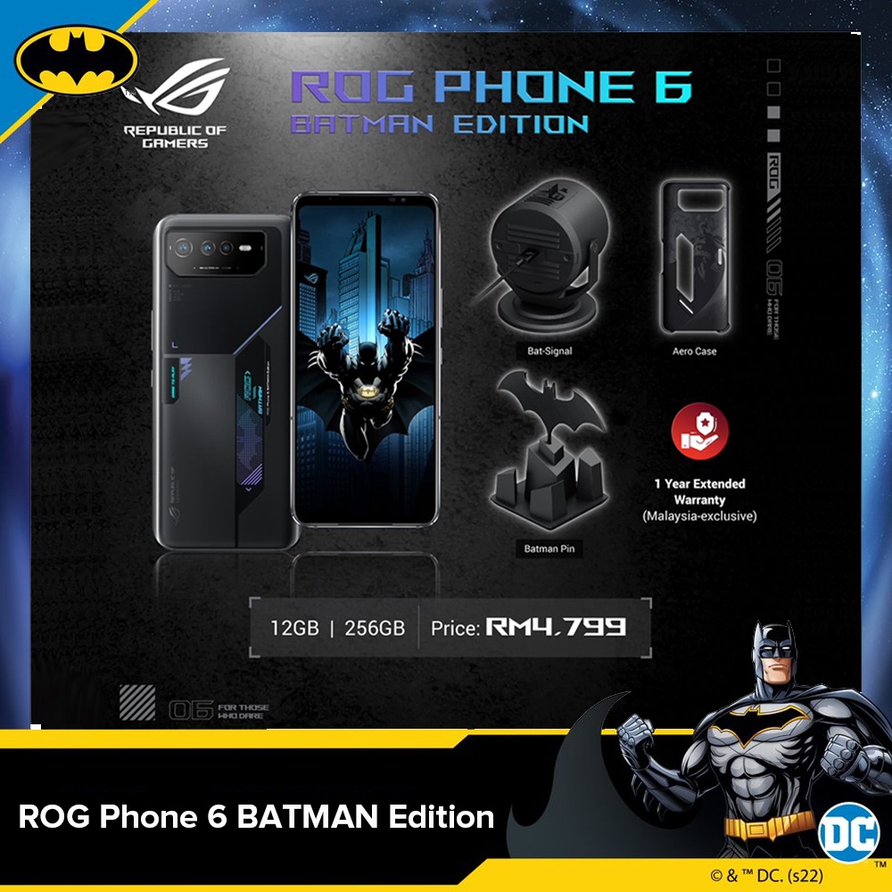 NEW ARRIVAL | Asus Rog Phone 6 - BATMAN EDITION [12GB RAM | 256GB ROM] -  ORGINAL WARRANTY BY ASUS MALAYSIA | Shopee Malaysia