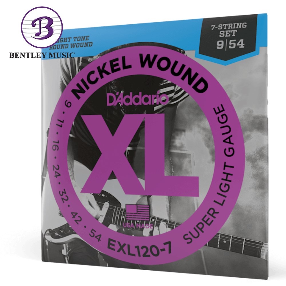 D'Addario EXL1207 XL Nickel Wound 7String Electric Guitar Strings