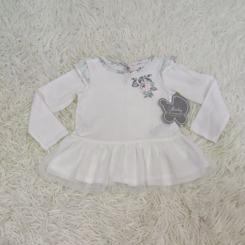 Baby Blouse Flower White Ruffle with defect ❣️