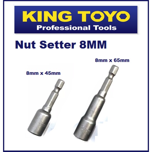 King Toyo 8mm x 65mm / 8mm x 45mm/ Magnetic Nut Setter x1 / magnet skru ...