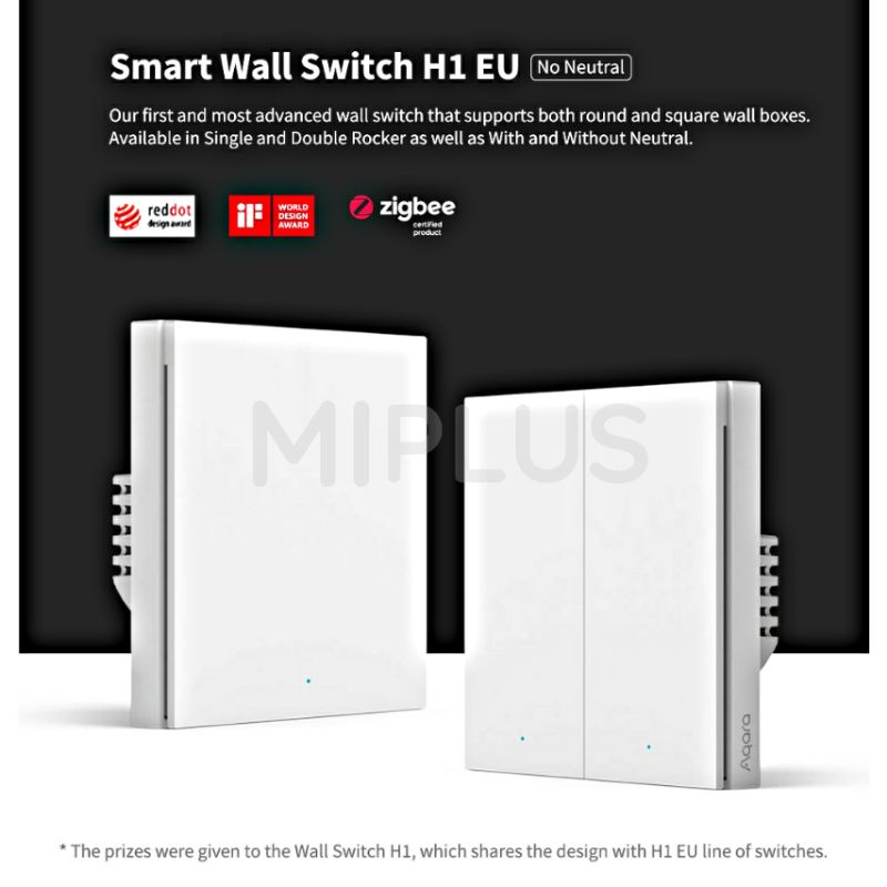 Aqara Smart Wall Switch H1 EU (No Neutral, Single Rocker) Shopee Malaysia