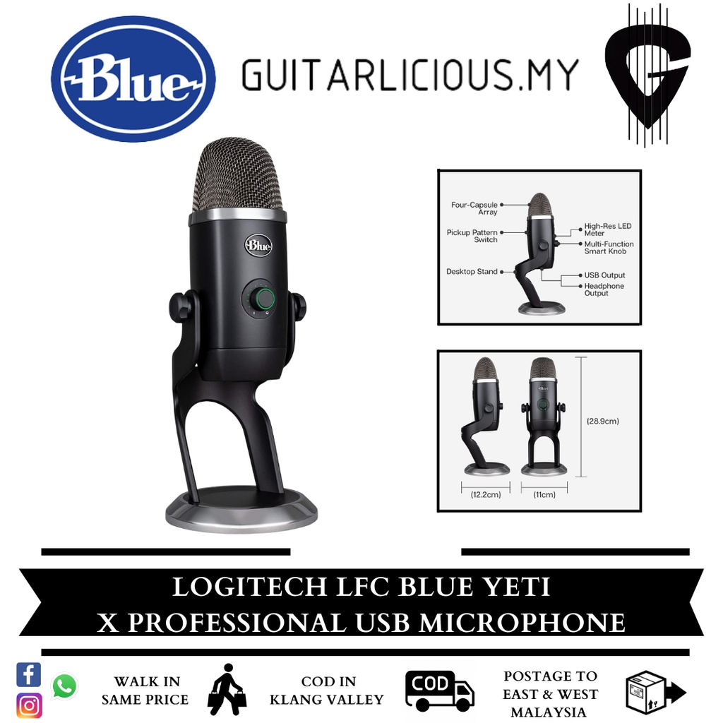 Logitech LFC BLUE Yeti X Professional USB Condenser Microphone