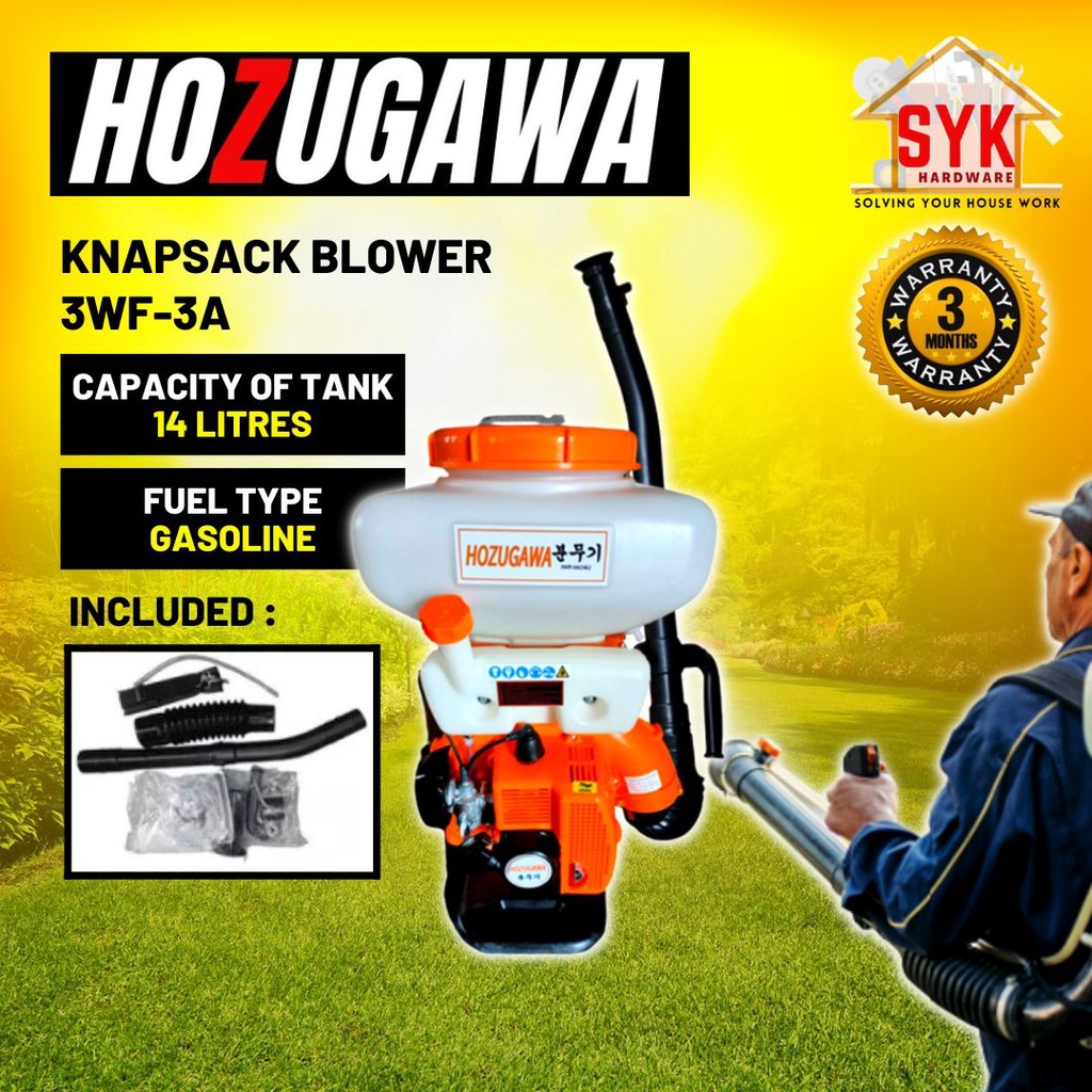 SYK HOZUGAWA Knapsack Sprayer Mist Blower Sprayer 3WF-3A 14 Liters Mist Duster Air Blower Pam Racun Blower Angin Petrol