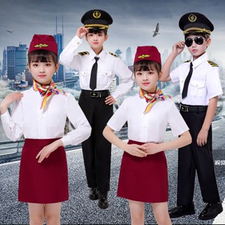 Ready Stock COD Children Captain Stewardess Suit Male And Female Air ...