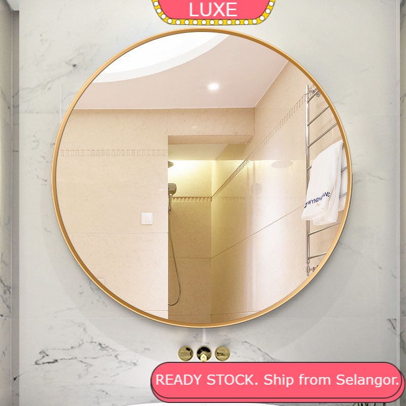 LUXE Bathroon Mirror Cermin Bilik Mandi Round Decorative Mirror Dressing Mirror Makeup Mirror
